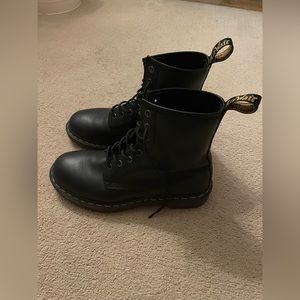 Black Smooth Leather Dr. Martens lace up boots
